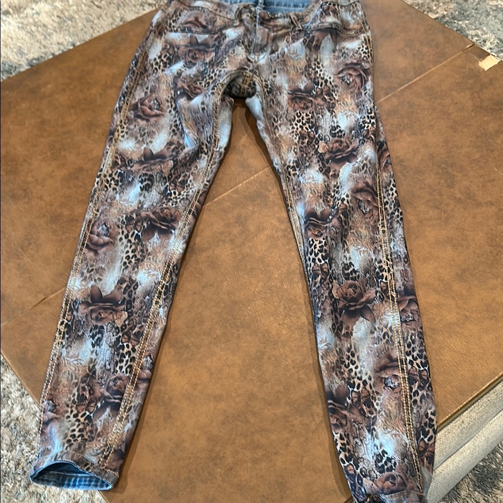 Animal Print and Reverse able skinny jeans